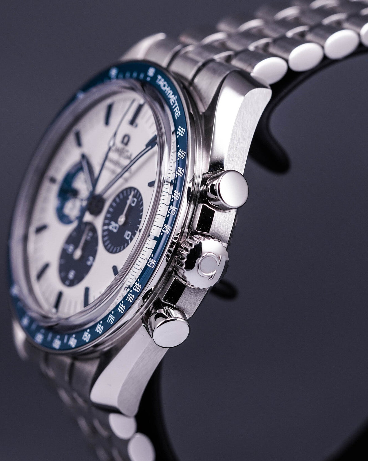 Speedmaster Silver Snoopy - Pulseira de aço inoxidável (Foguete Funcional)