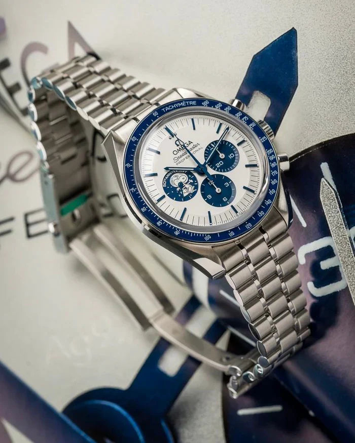 Speedmaster Silver Snoopy - Pulseira de aço inoxidável