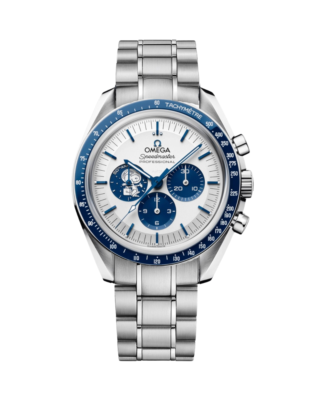 Speedmaster Silver Snoopy - Pulseira de aço inoxidável