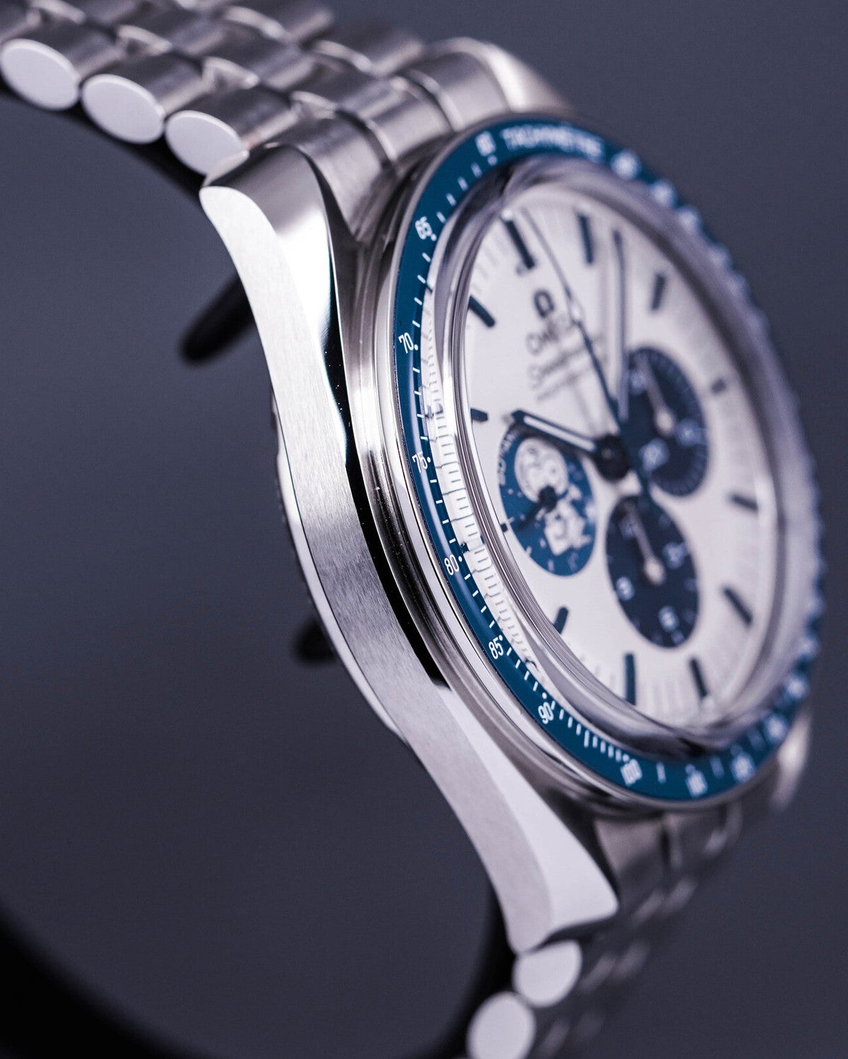Speedmaster Silver Snoopy - Pulseira de aço inoxidável (Foguete Funcional)