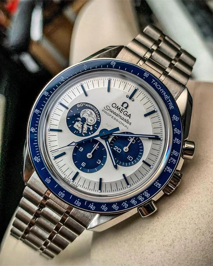 Speedmaster Silver Snoopy - Pulseira de aço inoxidável
