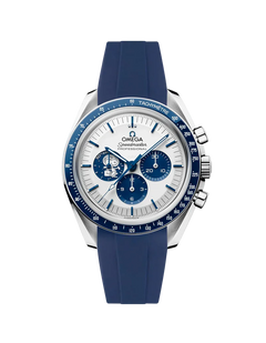 Speedmaster Anniversary Series “Silver Snoopy Award” - (Pulseira de Borracha Azul)