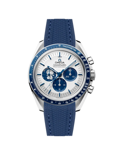 Speedmaster Anniversary Series “Silver Snoopy Award” - (Pulseira de Borracha Azul)